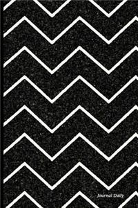 Journal Daily: Black Chevron Style, Lined Blank Journal Book, 6 X 9, 150 Pages, Paperback,6