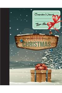 Primary Composition Book - Merry Christmas