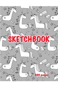 Unicorn Sketchbook 200 pages