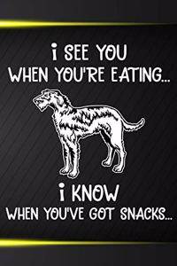 I See You When You're Eating I Know When You've Got Snacks: Irish Wolfhound Puppy Dog 2020 2021 Monthly Weekly Planner Calendar Schedule Organizer Appointment Journal Notebook For Irish Wolfhound Dog Owners a