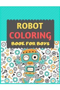 Robot Coloring Book For Boys: A robot colouring activity book for kids. Great robot activity gift for little children. Fun Easy Adorable colouring pages with robots. Funny robot 