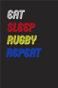 Eat Sleep rugby Repeat Notebook Fan Sport Gift