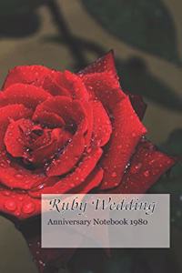 1980 Ruby Wedding Anniversary Notebook