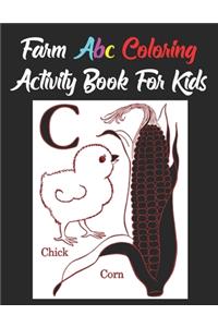Farm Abc Coloring Activity Book For Kids