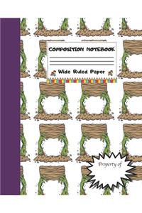 Composition Notebook Wide Ruled Paper