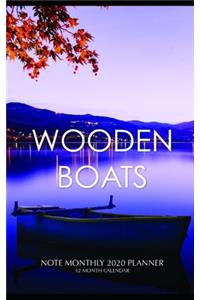 Wooden Boats Note Monthly 2020 Planner 12 Month Calendar