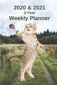 2020 & 2021 Weekly Planner - Two Year Appointment Book Gift - Two-Year Agenda Notebook for Cat Owners - 2-Year