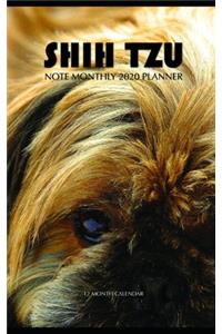 Shih Tzu Note Monthly 2020 Planner 12 Month Calendar