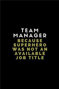 Team Manager Because Superhero Was Not an Available Job Title