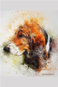 Basset Hound Notebook: Beautiful Hand Painted Watercolor Dog Journal