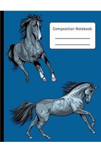 Girl Who Loves Horses Large School Composition Notebook Wide Ruled
