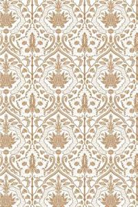 2019 Weekly Planner White Kraft Damask Design Pattern 134 Pages