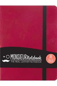 Monsieur Notebook Leather Journal - Pink Ruled Small A6