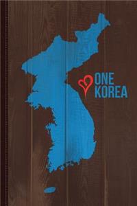 One Korea Love Unification Flag Journal Notebook