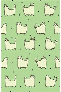 Bullet Journal for Cat Lovers - Funny Cat Pattern in Green