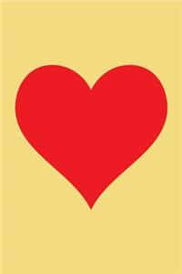 100 Page Blank Notebook - Red Heart on Banana