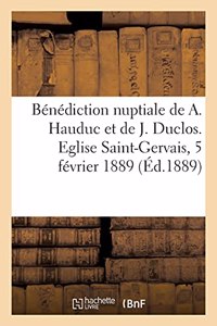 Bénédiction Nuptiale de M. Albert Hauduc Et de Melle Juliette Duclos, Allocution