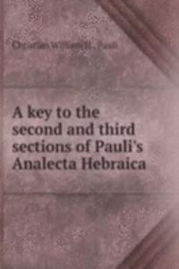 key to the second and third sections of Pauli's Analecta Hebraica