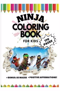 Ninja Coloring Book for Kids, 170 Pages + BONUS