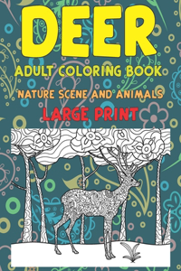 Adult Coloring Book Nature Scene and Animals - Large Print - Deer