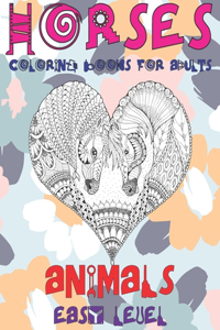 Coloring Books for Adults Easy Level - Animals - Horses