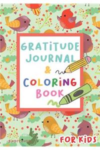 Gratitude Journal and Coloring Book for Kids - Birds Cover
