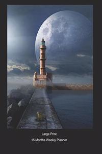 Large Print - 2020 - 15 Months Weekly Planner - Fantasy - Gateway To Atlantis