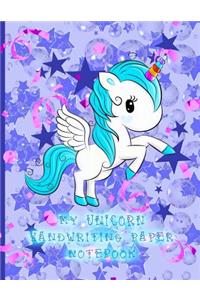 My Unicorn Handwriting Paper Notebook