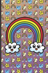Rainbow Star Unicorn and Narwhal Notebook