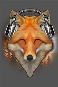 Fox Listening to Music Blank Journal