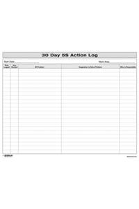 5S: 30 Day Action Log