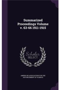 Summarized Proceedings Volume v. 63-66 1911-1915