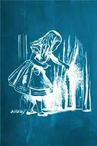 Alice in Wonderland Chalkboard Journal - Alice and The Secret Door (Aqua)