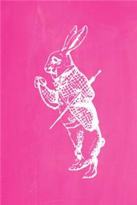Alice in Wonderland Pastel Chalkboard Journal - White Rabbit (Pink)