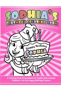 Sophia's Birthday Coloring Book Kids Personalized Books