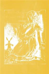 Alice in Wonderland Pastel Chalkboard Journal - Alice and The White Rabbit (Yellow)