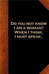 Shakespeare Quote Journal Woman Think Speak