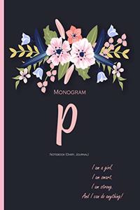 Monogram 'P' Notebook (Diary, Journal)