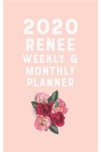 RENEE planner 2020-2021, planner calendar 2020 for RENEE Monthly Weekly 2020 Planner A beautiful