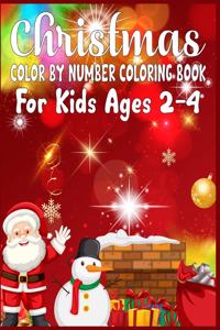 Christmas Color By Number Coloring Book For Kids Ages 2-4
