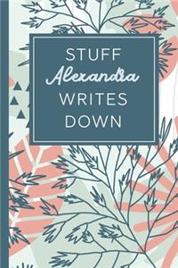 Stuff Alexandra Writes Down: Personalized Journal / Notebook (6 x 9 inch) STUNNING Tropical Teal and Blush Pink Pattern