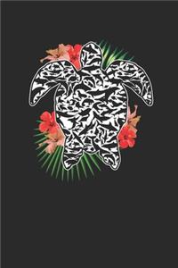 Turtle With Sea Animals Silhouette