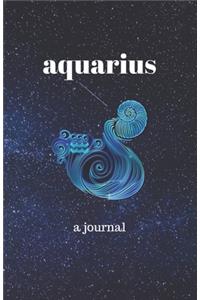 Aquarius Journal: Portable, blank, college ruled journal. Good for notes, diary, fitness, sketching and any tracking (5.5 inches x 8.5 inches 100 pages)