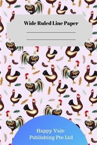 Cute Chicken Theme Wide Ruled Line Paper