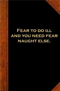 2020 Weekly Planner Ben Franklin Quote Fear Do Ill Vintage Style 134 Pages