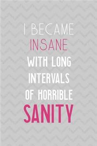 I Became Insane With Long Intervals Of Horrible Sanity