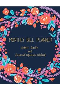 Monthly Bill Planner Budget Tracker and Financial Organizer Notebook