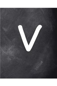 Monogram V School Composition Book Personalized Letter V Chalkboard 130 Pages