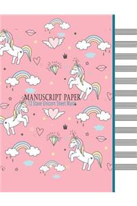 Manuscript Paper - 12 Stave Unicorn Sheet Music