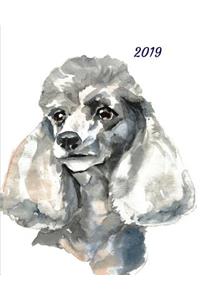 2019: A Weekly Planner Cute Poodle Dog Themed 53 Week Journal Planner Notebook.